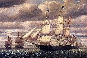 Fitz Hugh Lane Clipper Ship Southern Cross Leaving Boston Harbor oil on canvas